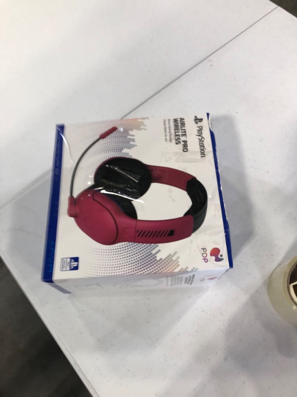 Photo 2 of PDP AIRLITE Pro Wireless Headset with Mic for PS5, PS4, PC - Cosmic Red PlayStation Cosmic Red