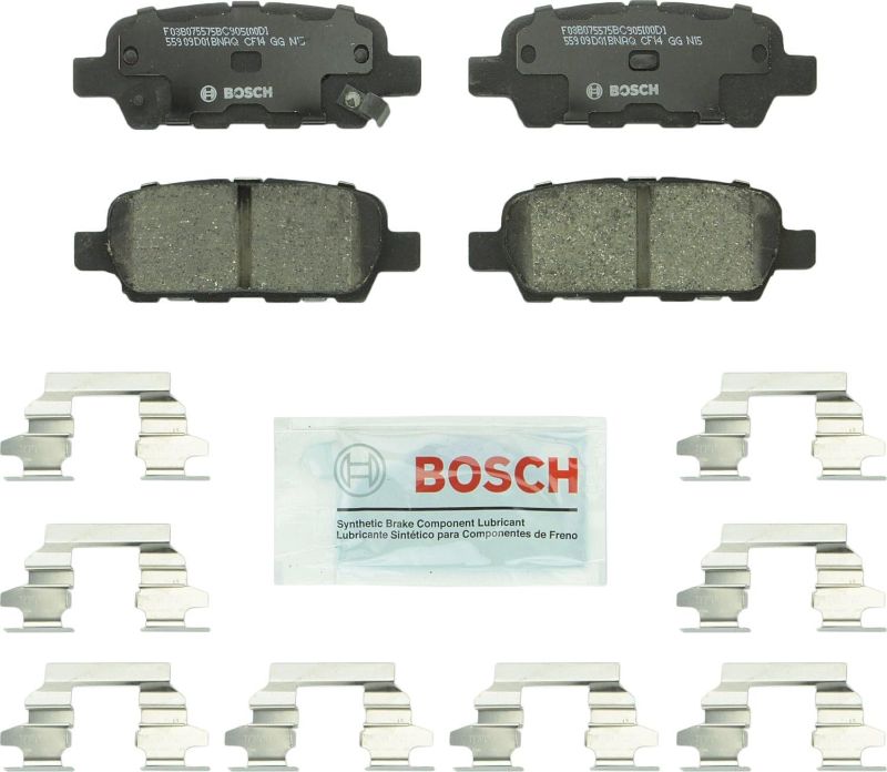 Photo 1 of BOSCH BC905 QuietCast Premium Ceramic Disc Brake Pad Set - Compatible With Select Infiniti; Nissan 350Z, 370Z, Altima, Juke, Leaf, Maxima, Murano, Pathfinder, Quest, Rogue, Sentra + More; REAR
