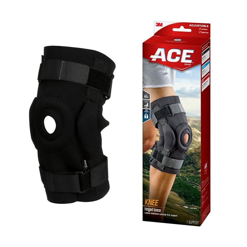 Photo 1 of ACE Hinged Knee Brace, Helps Support Weak, Injured, Arthritic or Sore Knee, One Size Fits Most, Black