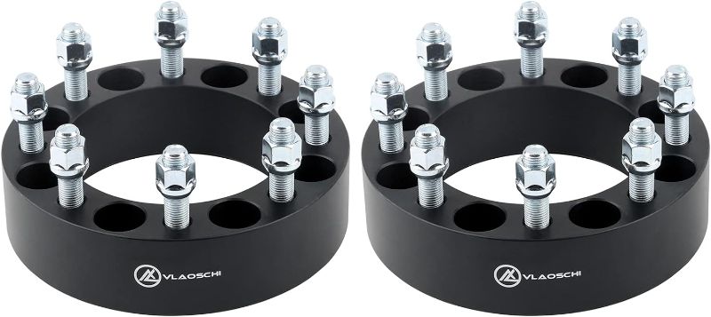 Photo 1 of VLAOSCHI Black Forged 8x170 Wheel Spacers 2 Inch with 14x1.5 Studs Compatible with Ford 8 Lug for 2003-2005 Excursion | 1999-2022 F250 F350 & Super Duty (Must be with M14x1.5 Lugs) - Pack of 2
