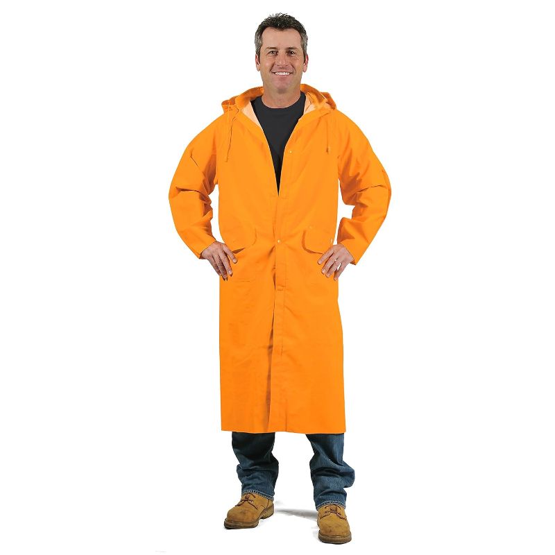 Photo 1 of Galeton 7970-4XL-YW 7970 Repel Rainwear 0.35 mm PVC Raincoat, 48" Long, 4X-Large, Orange