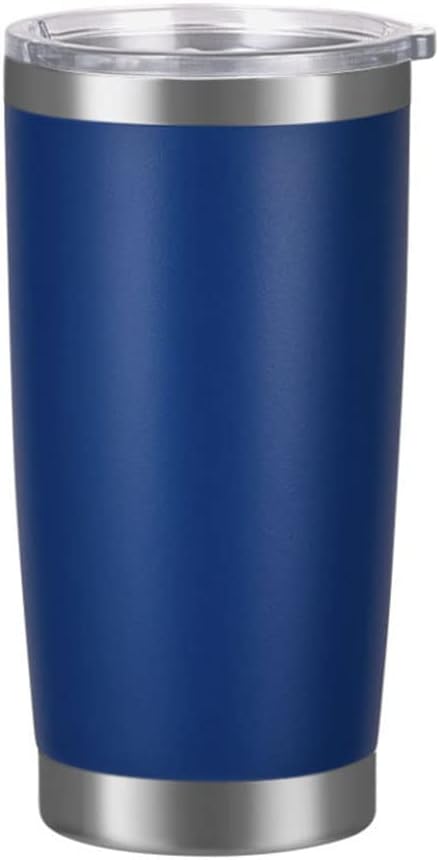 Photo 1 of 2 Pack of 20oz Stainless Steel Cups Wine Tumbler with Lid, Insulated Stemless Wine Glasses Cup for Wine, Beer, Tea, Coffee, Drinks, Champagne, etc. (Navy Blue)
