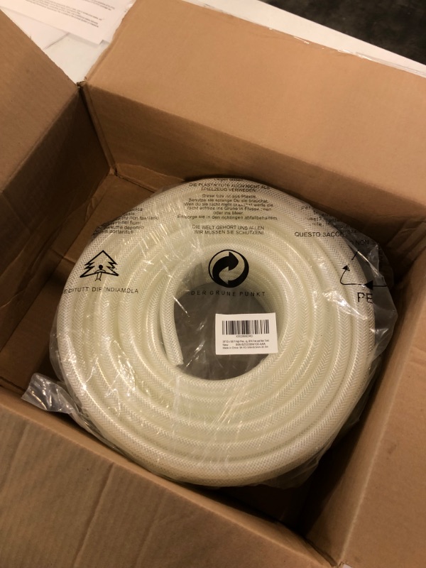 Photo 1 of 3/8" ID x 100 Ft High Pressure Braided Clear PVC Vinyl Tubing Flexible Vinyl Tube