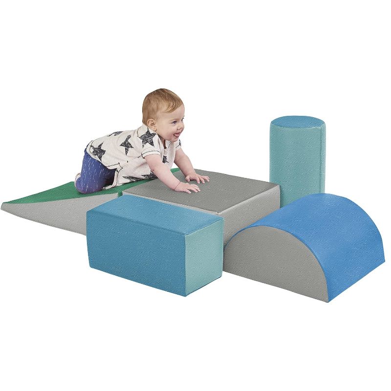 Photo 1 of ECR4Kids-ELR-12683F SoftZone Climb and Crawl Activity Play Set  , Blue/Green Contemporary Play Set 