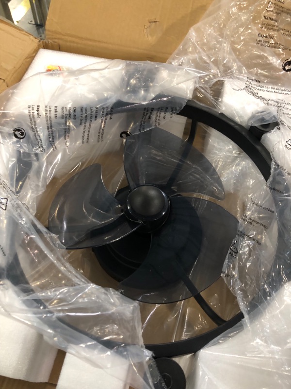 Photo 1 of LUDOMIDE Ceiling Fans with Lights, Low Profile Ceiling Fan with Light and Remote, 20" Flush Mount Ceiling Fan, Timer, 6 Wind Speeds, Industrial Rustic Vintage Ceiling Fan for Bedroom, Kitchen