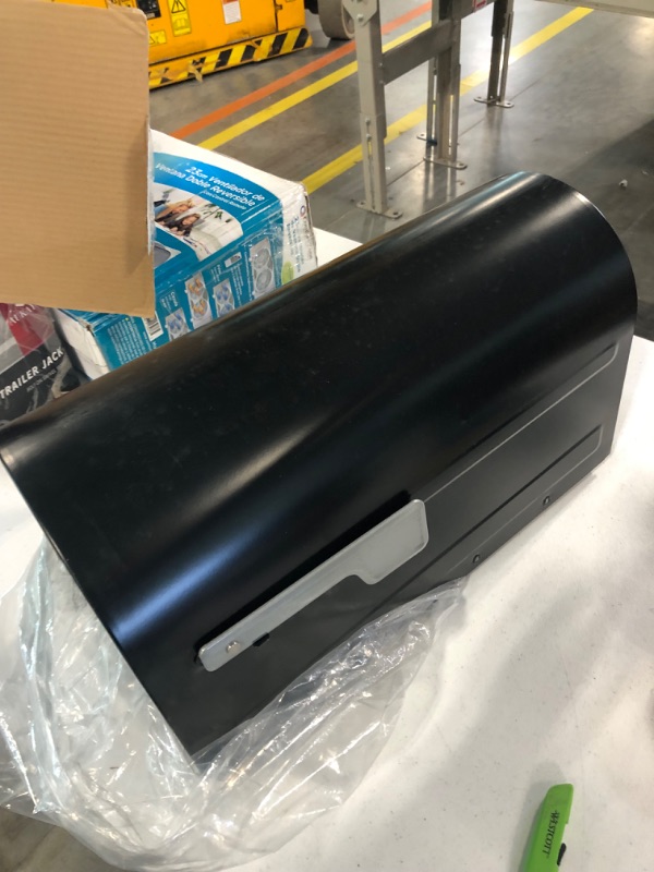 Photo 2 of Architectural Mailboxes 7900-7B-SR-10 Boulder Postmount Mailbox, Large, Black Black Mailbox