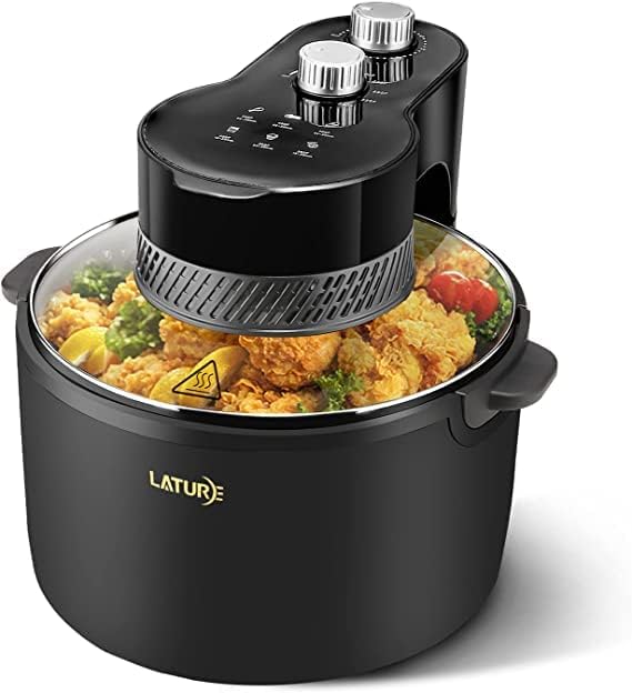 Photo 1 of 
Click image to open expanded view



LATURE 5.5 QT Air Fryer Timer & Temperature Controls, with Glass Lid, Dishwasher Safe and Non-stick Basket, 1300W, Oil-Less Healthy Cooker MET Certified with Recipes 