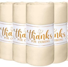 Photo 1 of 4 Pack Fleece Blanket Bulk 50 x 60 Inch Warm Cozy Fleece Blankets Soft Lightweight Fleece Throw Blankets for Bed Couch Sofa Home Office Wedding Gifts Travel Camping Suitable for 4 Seasons (Beige)