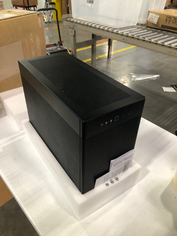 Photo 1 of ASUS Prime AP201 33-Liter MicroATX Black case with Tool-Free Side Panels and a Quasi-Filter mesh, with Support for 360 mm Coolers, Graphics Cards up to 338 mm Long, and Standard ATX PSUs