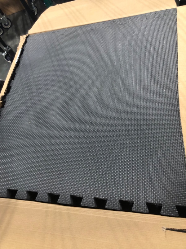Photo 3 of BalanceFrom Puzzle Exercise Mat with EVA Foam Interlocking Tiles Black 1/2" Thick, 24 S.F.