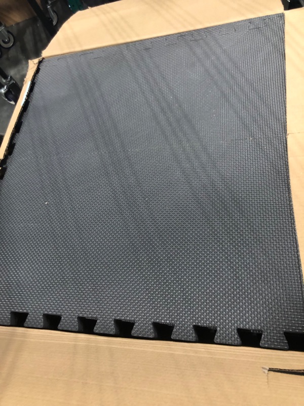 Photo 2 of BalanceFrom Puzzle Exercise Mat with EVA Foam Interlocking Tiles Black 1/2" Thick, 24 S.F.