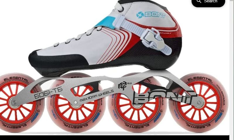 Photo 1 of Bont Skates – Inline Speed Skating Racing Skates – GT4 Skate Boots + 6061 Frame + Elemental Wheels + ABEC5 Bearings – Youth