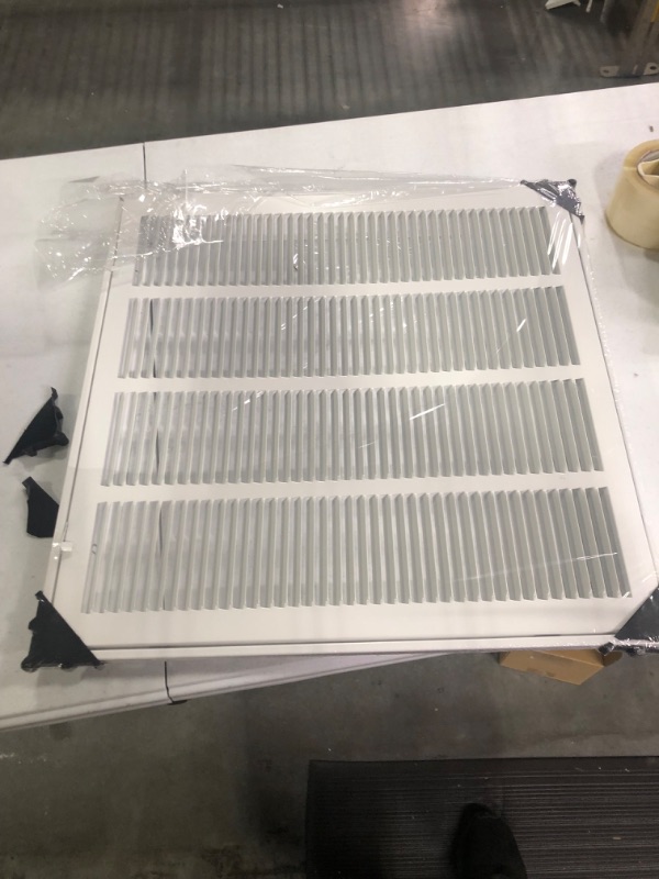 Photo 2 of 20"W x 20"H [Duct Opening Measurements] Steel Return Air Filter Grille (AGC Series) Removable Door, for 1-inch Filters, Vent Cover Grill, White, Outer Dimensions: 22 5/8"W X 22 5/8"H for 20x20 Opening Duct Opening Size: 20"x20"