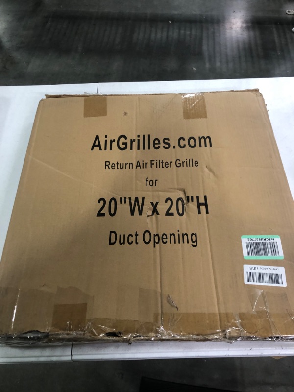 Photo 3 of 20"W x 20"H [Duct Opening Measurements] Steel Return Air Filter Grille (AGC Series) Removable Door, for 1-inch Filters, Vent Cover Grill, White, Outer Dimensions: 22 5/8"W X 22 5/8"H for 20x20 Opening Duct Opening Size: 20"x20"