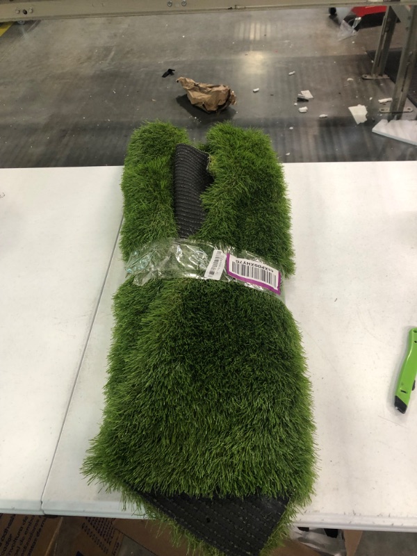 Photo 2 of HEBE Artificial Grass Rug 2.6x3.3 Ft Indoor Outdoor Fake Grass Turf Mat Astro Turf Rugs with Drainage Hole 1.4in High Pile Astroturf Patch Carpet for Dogs Garden Lawn Patio Landscape 2.6'x3.3'