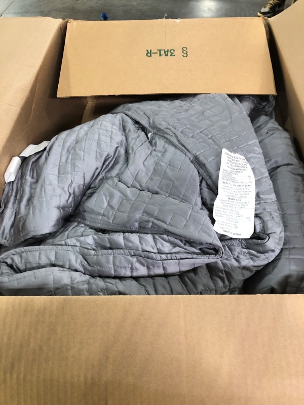 Photo 3 of YnM Cooling Weighted Blanket — Heavy 100% Oeko-Tex Certified Cooling Nylon/PE with Premium Glass BeadsQueen/King Bed 90in x 90 in  Grey Quill