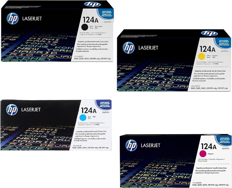 Photo 1 of HP 124A Q6000A/Q6001A/Q6002/Q6003A 4 Colors Toner Cartridges For LaserJet 2600n 1600 2605 1015 1017
