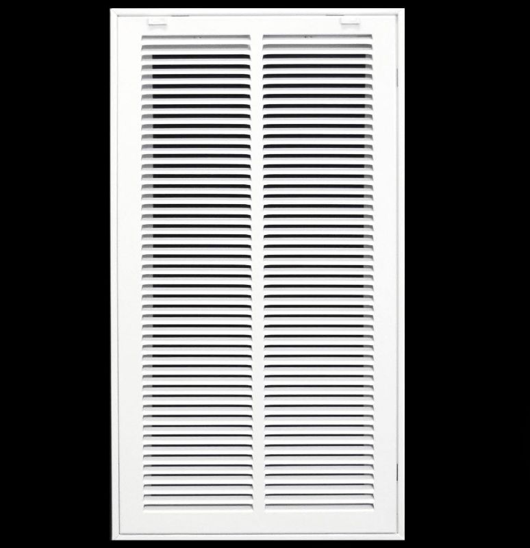 Photo 1 of 12" X 24 Steel Return Air Filter Grille for 1" Filter - Removable Face/Door - HVAC Duct Cover - Flat Stamped Face - White [Outer Dimensions: 14.5 X 25
