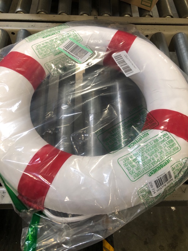 Photo 2 of 20 inch/50cm Small Diameter Swim Foam Ring Buoy Swimming Pool Safety Life Preserver with Perimeter Rope Red 20INCH