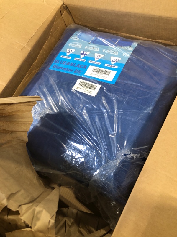 Photo 1 of 26ft blue round foldable pool cover