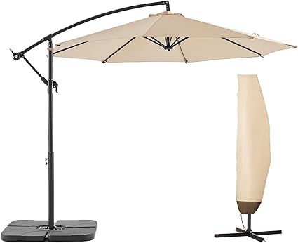 Photo 1 of BLUU 10 FT Patio Offset Umbrella Outdoor Cantilever Umbrella Hanging Umbrellas
