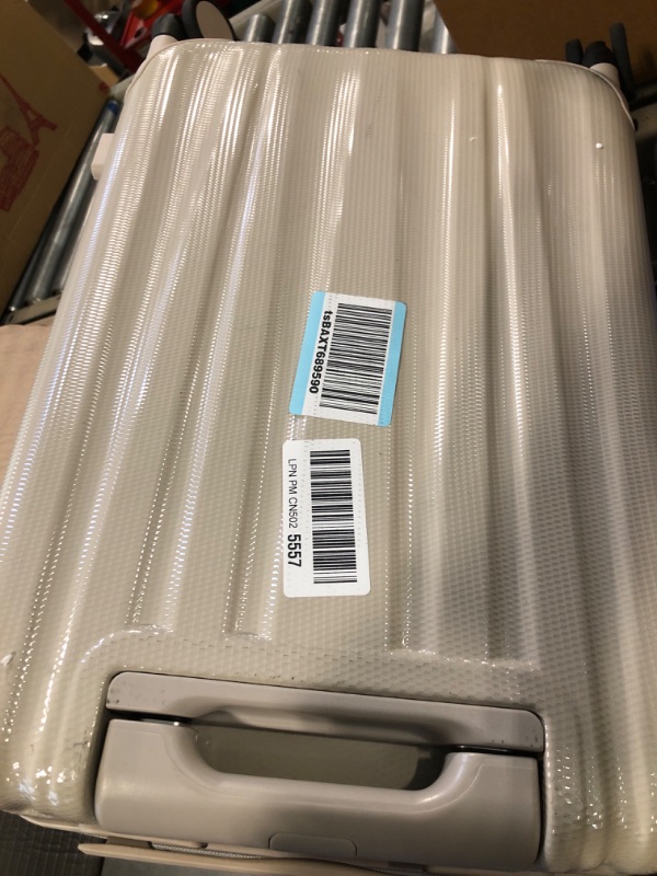 Photo 1 of Hanke Upgrade Carry On Luggage Airline Approved, 20'' Lightweight Hardside Suitcase PC Hardshell Luggage with Spinner Wheels & TSA Lock,Carry-On 20-Inch(Ivory White) Carry-On 20-Inch Ivory White