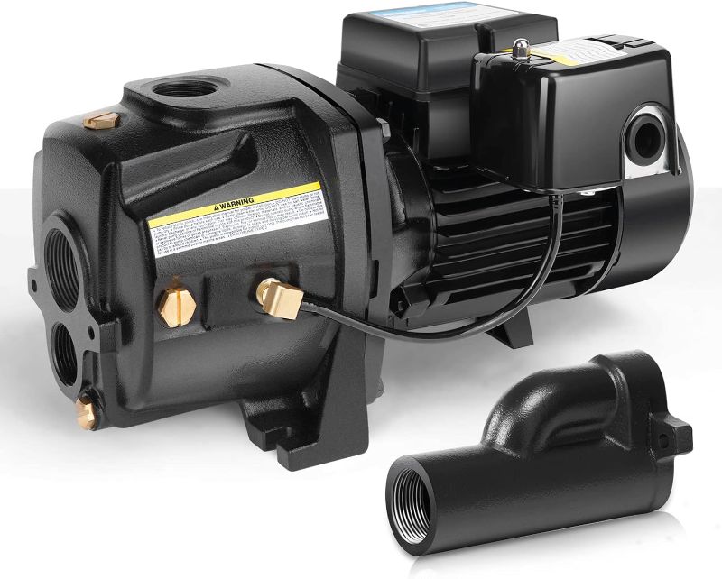 Photo 1 of **HAS BEEN USED* Acquaer 1HP Shallow/Deep Well Jet Pump, Cast Iron Convertible Pump with Ejector Kit, Well Depth Up to 25ft or 90ft, 115V/230V Dual Voltage, Automatic Pressure Switch