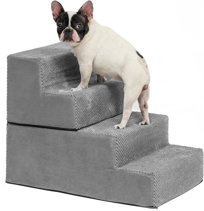 Photo 1 of  Dog Stairs, Detachable Pet Stairs 4-Step Memory Foam Dog Steps with Removable Washable Cover for Smaller & Elder Pets
