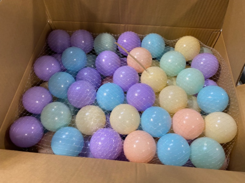 Photo 3 of Ball Pit Balls 100 Count Play Balls for Kids Ball Pits, Plastic Ball Pit Balls for Pop Up Tent & Playpen
