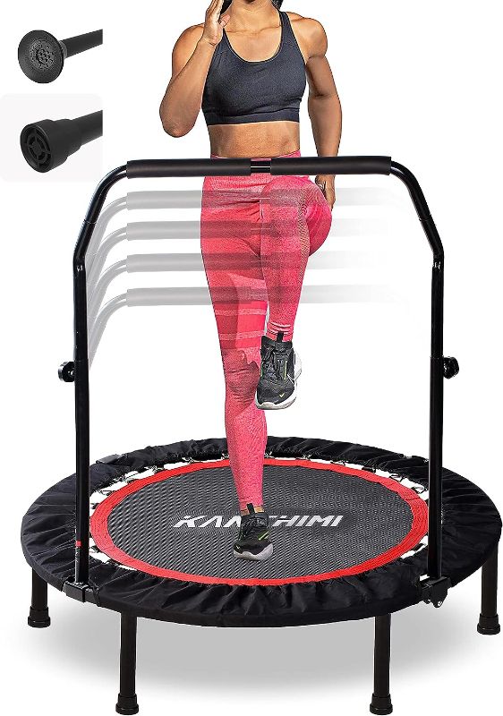 Photo 1 of  40" Folding Mini Fitness Indoor Exercise Workout Rebounder Trampoline with Handle, Max Load 330lbs
