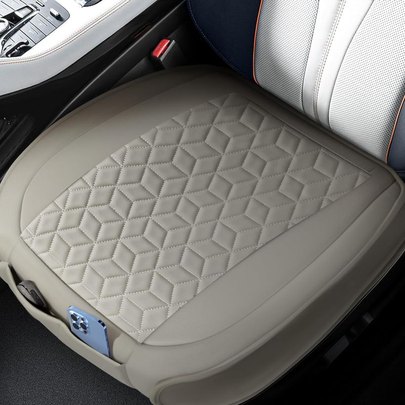 Photo 1 of 1 Pack Premium Car Seat Cover with 2X Thicker Sponge Padding For Ultra Comfort, Anti-Slip Faux Leather Seat Covers For Cars Front Seats, Waterproof Car Seat Protector Fits 95% Car, SUV, Truck Black
