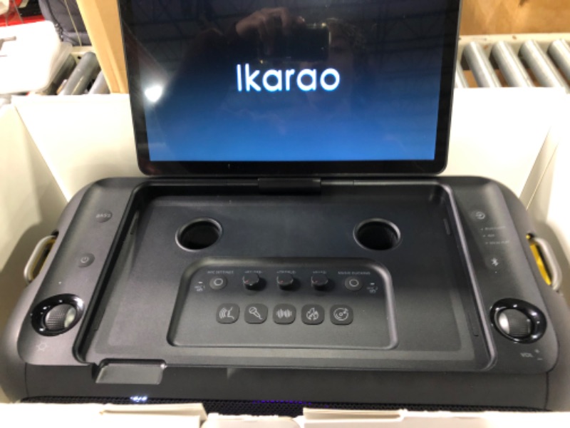 Photo 6 of Ikarao 2023 Smart Karaoke Machine for Adults – with Foldable 64GB Tablet, 2 Self Charging Karaoke Microphone, 800W Bluetooth Speaker, 9 Playback Modes,Professional Karaoke Speaker for Any Occasion