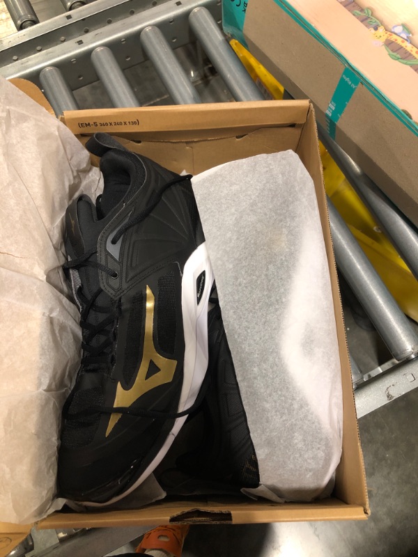 Photo 3 of Mizuno Men's Wave Momentum 2 Volleyball Shoe Black/Gold SIZE 13