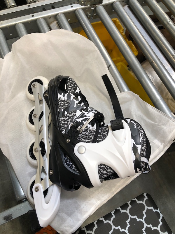 Photo 1 of Kuxuan Skates Adjustable Inline Skates for Kids and Youth with Full Light Up Wheels Camo Outdoor Roller Blades Skates for Girls and Boys Beginner Black Came X-Large(Adult 8-10 US)