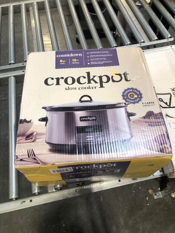 Photo 1 of Crockpot 8 Qt. Countdown Slow Cooker - Dark Stainless Steel