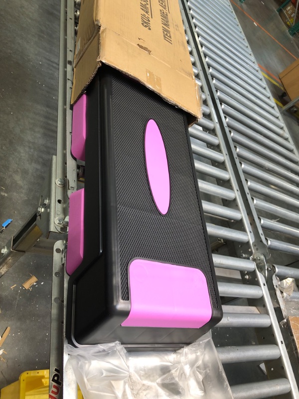 Photo 3 of ANT MARCH 30" Aerobic Stepper for Exercise Step Up Exercise Platform with Removable Raisers Adjust 5"-7"-9"?Workout Stepper PINK