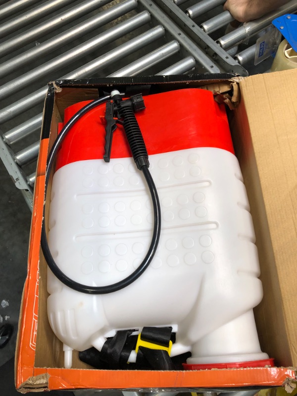 Photo 3 of 4.2 Gallon Battery Powered Backpack Sprayer - 8 Nozzles, 100PSI Cutoff Pressure, Long Battery Life, Wide Mouth, High-Pressure Spray Hose, Trigger Lock, Pressure Knob Controller
