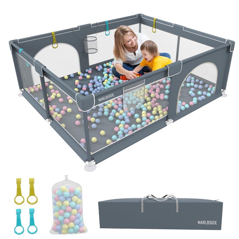 Photo 1 of Extra Large Baby Playpen, Play Pens for Babies and Toddlers (71x59x26inch), Sturdy Baby Play Yards, Kids Activity Center with Ocean Balls, Baby Fence with Breathable Mesh