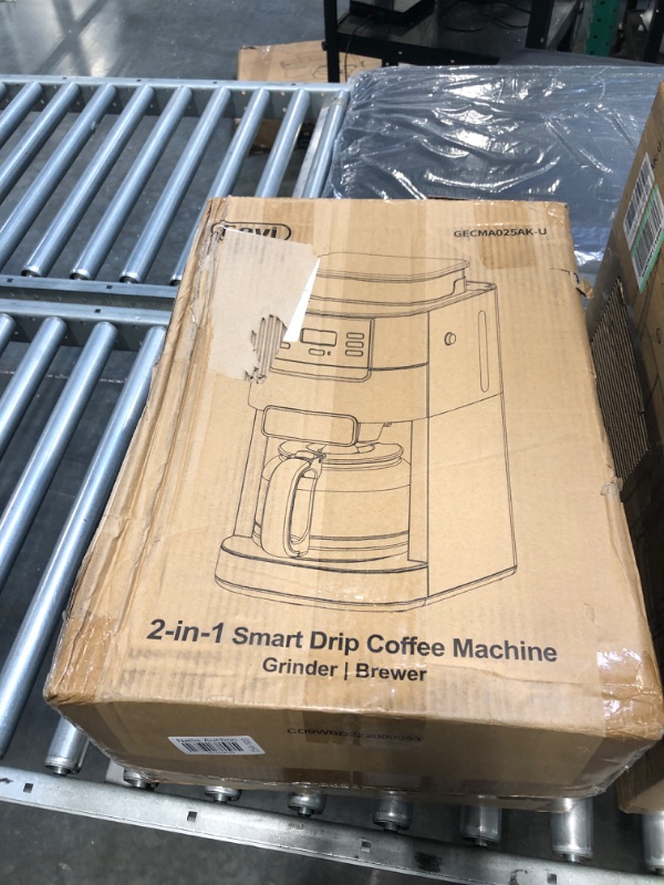 Photo 1 of 10-Cup Drip Coffee Maker, Grind and Brew Automatic Coffee Machine with Built-In Burr Coffee Grinder, Programmable Timer Mode and Keep Warm Plate, 1.5L Large Capacity Water Tank,900W, Black