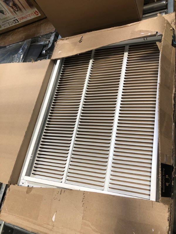 Photo 3 of 25" X 20" Aluminum Return Filter Grille - Easy Airflow - Linear Bar Grilles [Outer Dimensions: 26.75w X 21.75h] 25 X 20