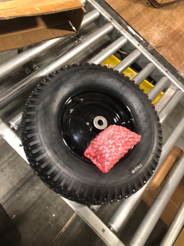 Photo 1 of 4.80/4.00-8" Pnuematic Tire and Wheel Assy,2PR (Air Filled)- 5/8"or 3/4" Powdered Metal bushings and 3"or 6"Center Hub, for Wheelbarrows,Garden and Utility Carts,Trolleys,Wagon and More