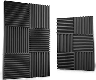 Photo 1 of 12 Pack Acoustic Panels 1 X 12 X 12 Inches – Acoustic Foam - Studio Foam Wedges - High Density Panels – Soundproof Wedges - Charcoal