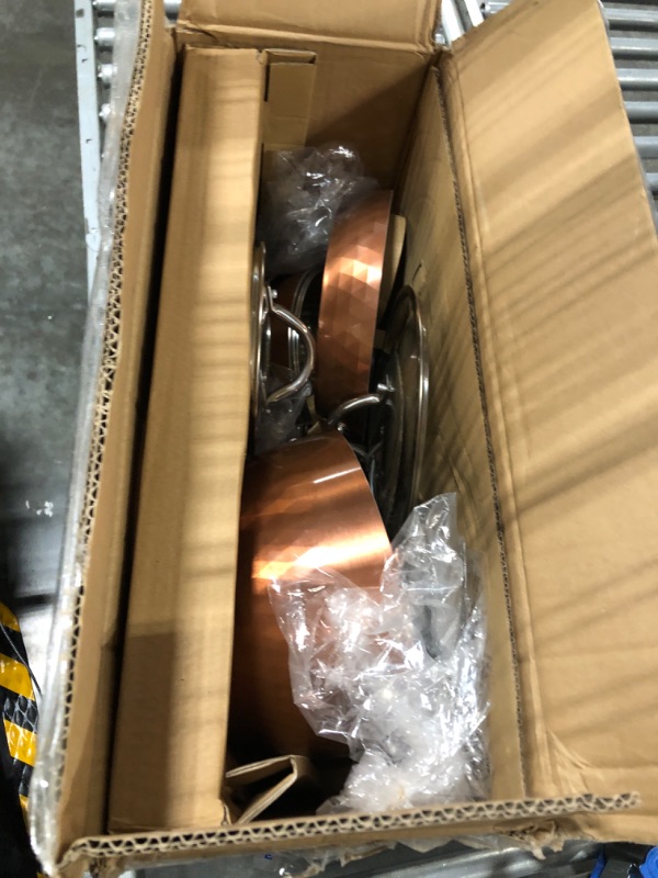 Photo 1 of COOKSMARK 10-Piece Diamond Nonstick Ceramic Induction Cookware Set Scratch-Resistant Pots and Pans Set with Lids, Dishwasher Safe Oven Safe, Blue 10 PCS

**Has light scratches on outside**