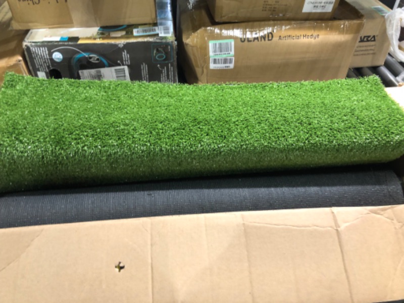 Photo 3 of XLX TURF Realistic Artificial Grass Rug Indoor Outdoor - 3ft x 5ft, Thick Synthetic Fake Grass Dog Pet Turf Mat for Garden Lawn Landscape