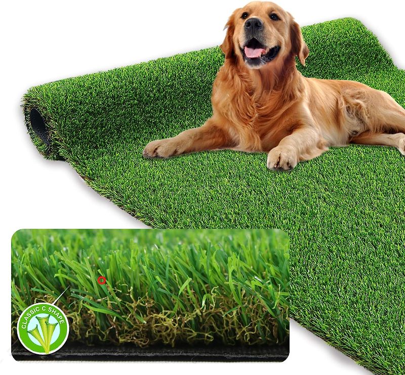 Photo 1 of XLX TURF Realistic Artificial Grass Rug Indoor Outdoor - 3ft x 5ft, Thick Synthetic Fake Grass Dog Pet Turf Mat for Garden Lawn Landscape