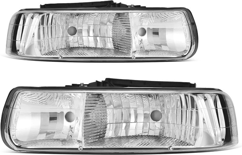 Photo 1 of AUTOSAVER88 Headlights Assembly Compatible with 1999-2002 Chevy Silverado / 2000-2006 Tahoe Suburban Headlamp with Bumper Lights