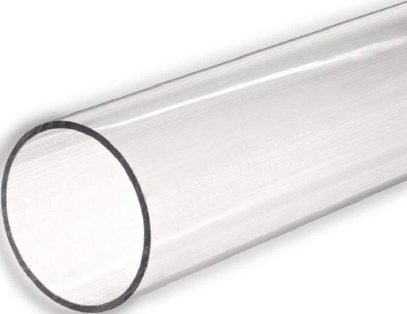 Photo 1 of 1 Foot Long plastic plexiglass tubes, Clear acrylic PVC pipe transparent for 3 inch PVC fittings, 3 1/2 inch 89mm diameter tube, 1/10 inch thick tubing