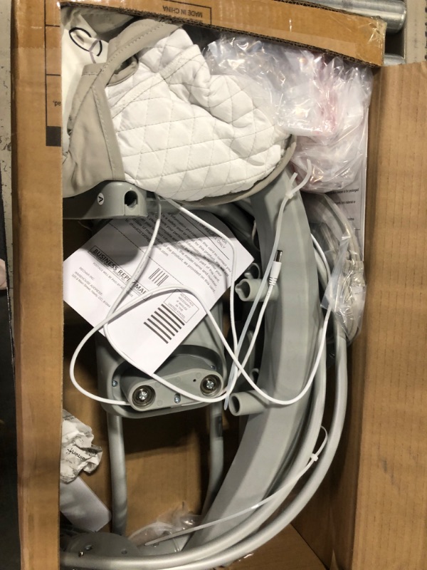 Photo 1 of kmaier Electric Baby Swing for Infants, Baby Rocker for Infants with 3 Speeds, 8 Lullabies, AC Adapter & Battery Operated, Indoor & Outdoor Use, Remote Control