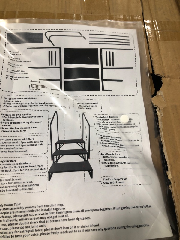 Photo 2 of 3 Step Ladder, Black Aluminum Ladder,330lbs Load Capacity, Folding Step Stool with Wide Anti-Slip Pedal,Lightweight and Portable for Home&Kitchen Space Saving.