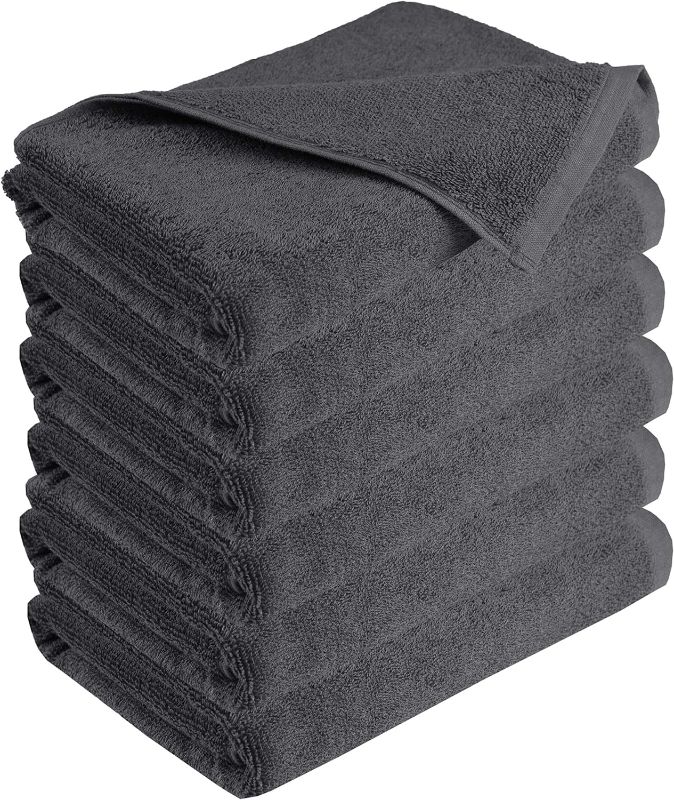 Photo 2 of **DARK GREY **Monark Linen Bath Towel Set, Cotton Terry Towels for Bathroom, Quick Dry, Lightweight, Highly Absorbent, Soft Feel, 24 x 42 Pack of 6 for Shower, Pool, Spa, Gym, Hand Towel for Daily Use
